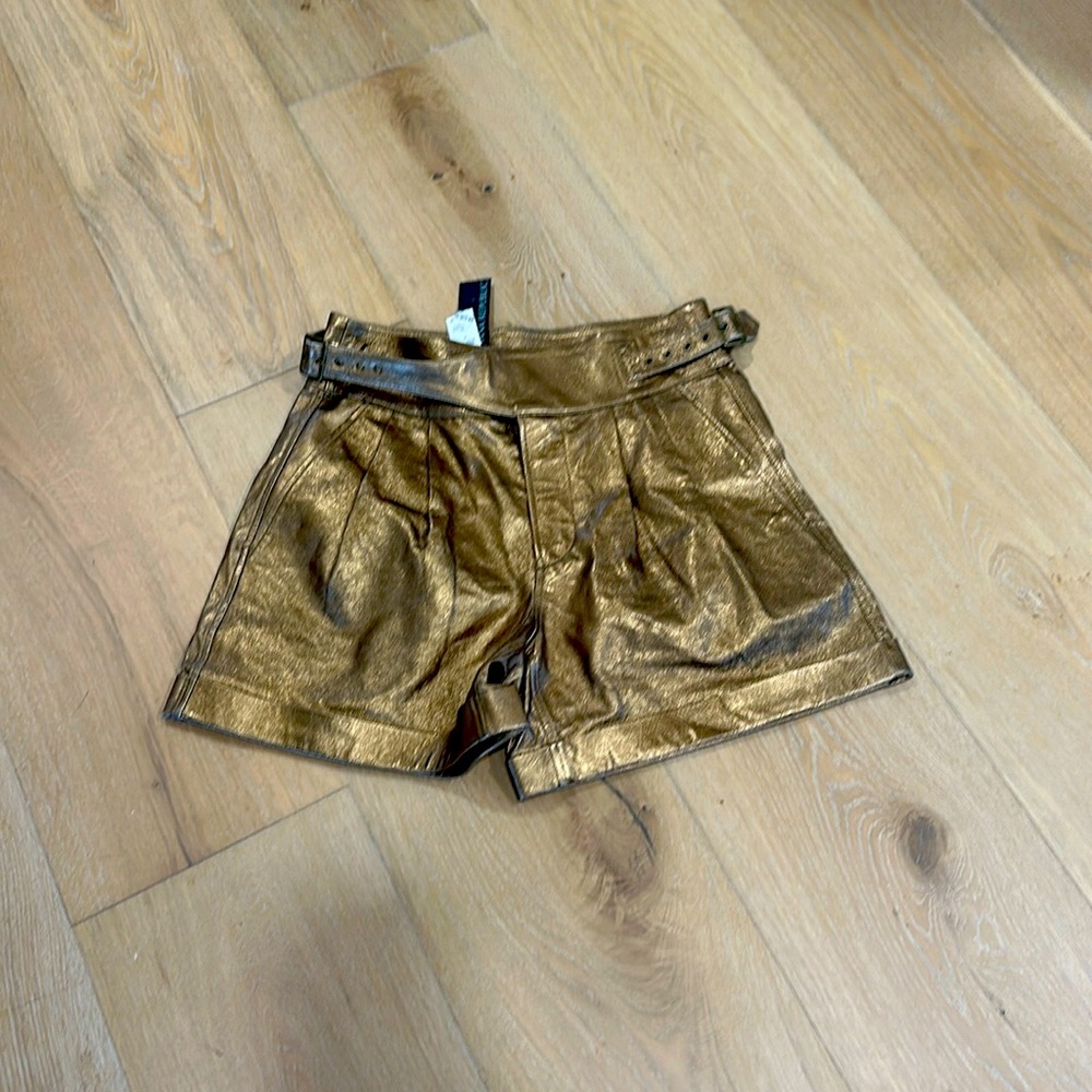 Gold Banana Republic Leather Shorts